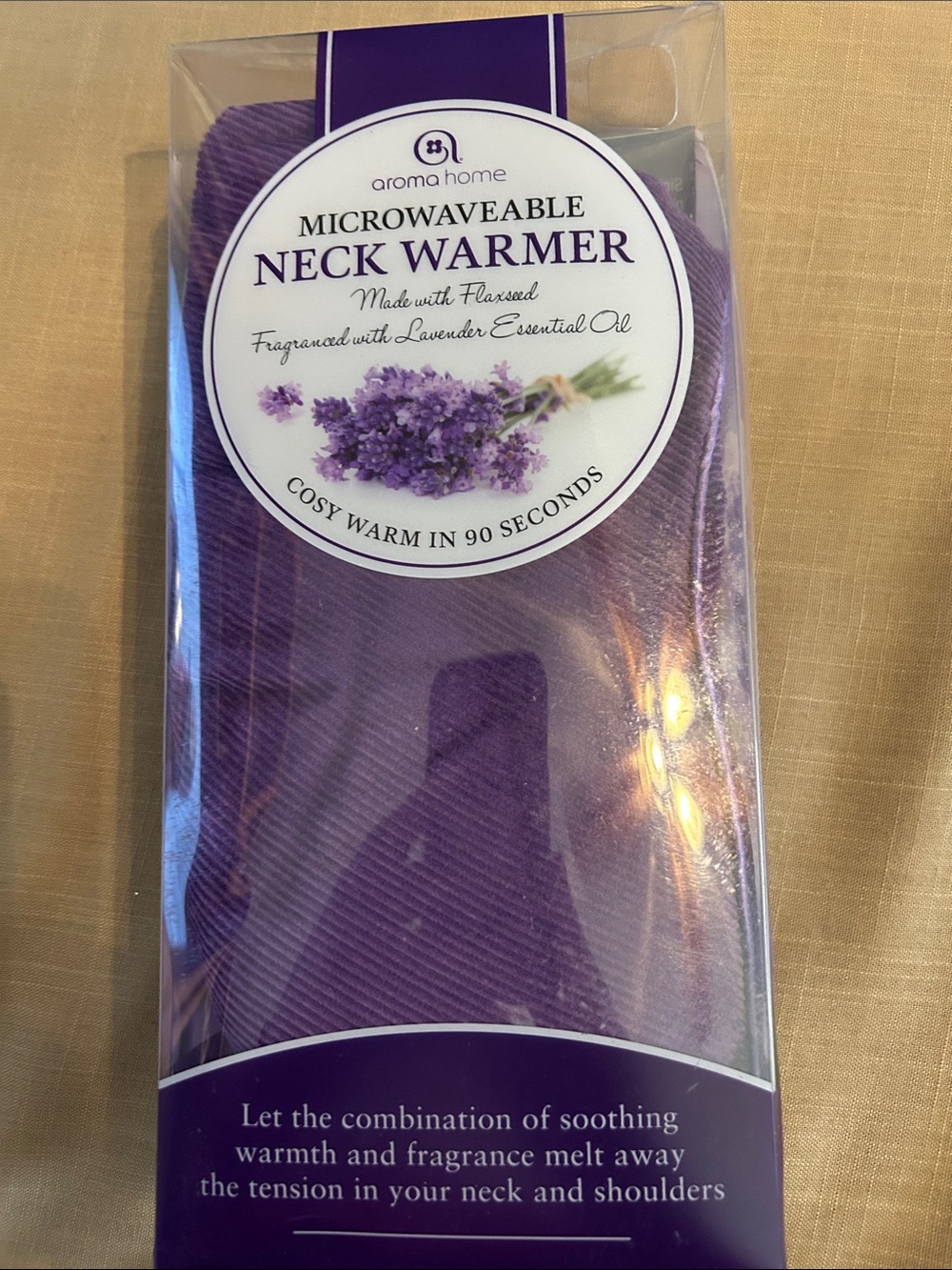 NWT Aroma Home Purple Microwavable Neck Warmer